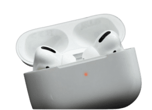 Significado das cores da luz da caixa dos AirPods 6 luz laranja com airpods dentro da caixa