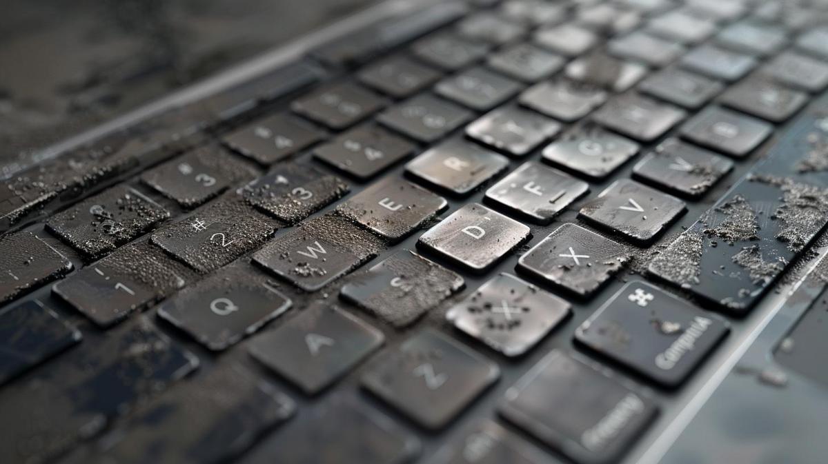 Apple teclado MacBook Pro: Vale a pena substituir? 12 Teclado antigo do MacBook Pro desgastado ao lado de um teclado novo e brilhante.