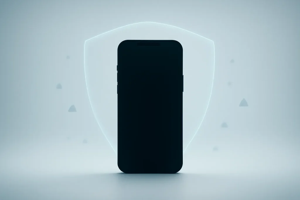 Recomendado atualizar para iOS 26.2: 26 falhas e WebKit explorado 2 Ilustração simbólica de um iPhone protegido após atualizar para iOS 26.2.