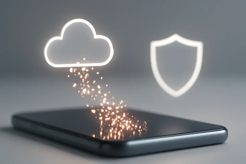 Como instalar whatsapp no telemóvel samsung: guia passo a passo 3 Fluxo abstrato de download seguro para um telemóvel.