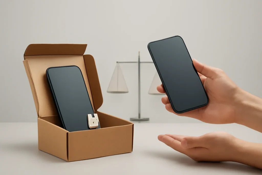 Diferenças iPhone recondicionado usado OLX: guia de compra seguro 2 Comparação simbólica entre recondicionado e usado.