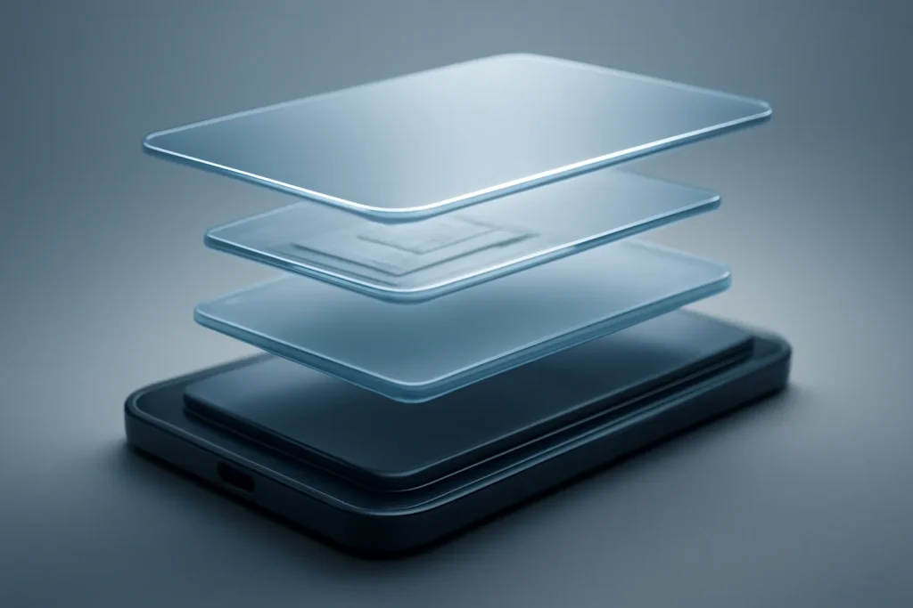 Comprar Galaxy S25 em vez do S26: software e preço mais estáveis 3 Camadas técnicas abstratas (chip, bateria e dissipação) associadas a comprar Galaxy S25 em vez do S26 pela estabilidade.