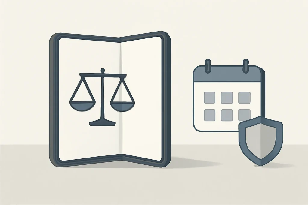 lançamentos Apple 2026: iPhone dobrável, M5 e Siri com LLM 4 Metáfora visual de risco-benefício e decisões de upgrade nos lançamentos Apple 2026, com dobrável genérico e símbolos neutros.