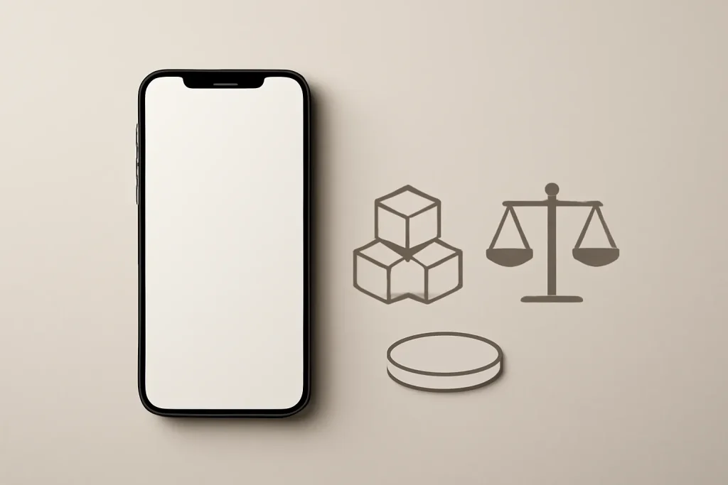 Análise Google Pixel 7a: Android médio com fotografia e extras premium 4 análise Google Pixel 7a: composição minimal com smartphone e símbolos de armazenamento, carregamento sem fios e equilíbrio de compromissos