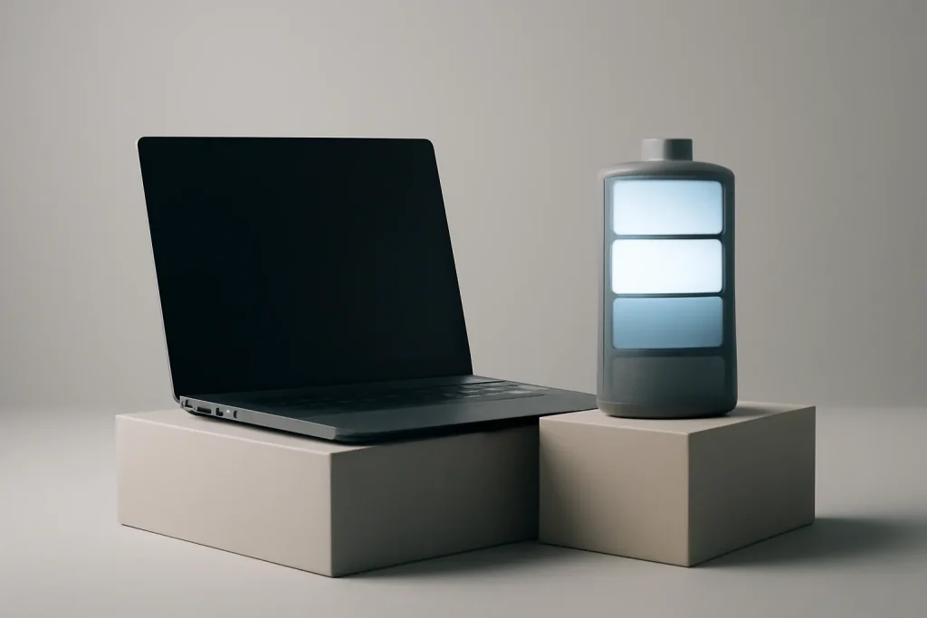 MacBook Air Intel vs M1: diferenças reais em apps e bateria 4 Portátil genérico com metáfora visual de autonomia e decisão.