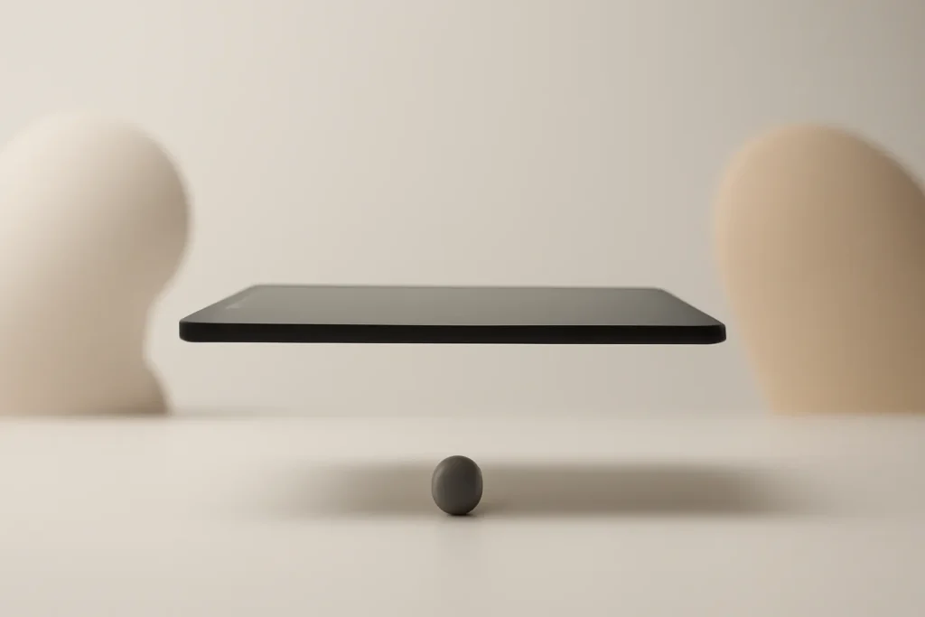 iPad Air para a maioria das pessoas: equilíbrio entre preço e desempenho 2 Composição simbólica do iPad Air para a maioria das pessoas como ponto de equilíbrio entre preço e desempenho.