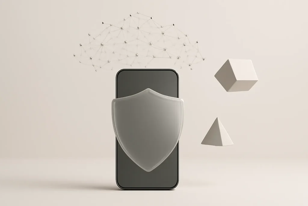 iPhone 17 Pro Max vs Pixel 10 Pro XL: desempenho, IA e ecossistema 4 Metáfora visual de privacidade e IA na comparação iPhone 17 Pro Max vs Pixel 10 Pro XL.