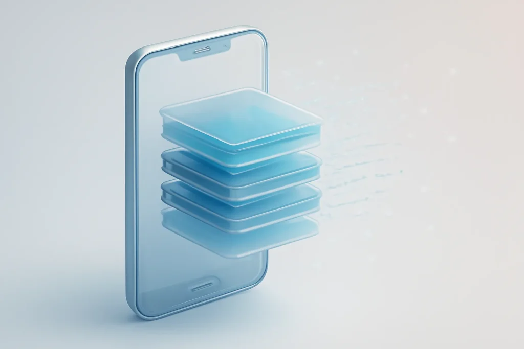 Apple recomenda reiniciar iPhone iOS 26.2 e atualizar iOS 18.7.3 3 Diagrama abstrato da RAM e processos a terminar ao reiniciar iPhone iOS 26.2.