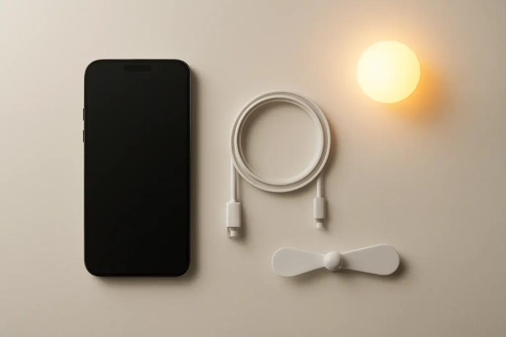 Saúde da bateria iPhone recondicionado: teste e comparação com novo 4 Smartphone genérico com elementos que sugerem cuidados e avaliação.