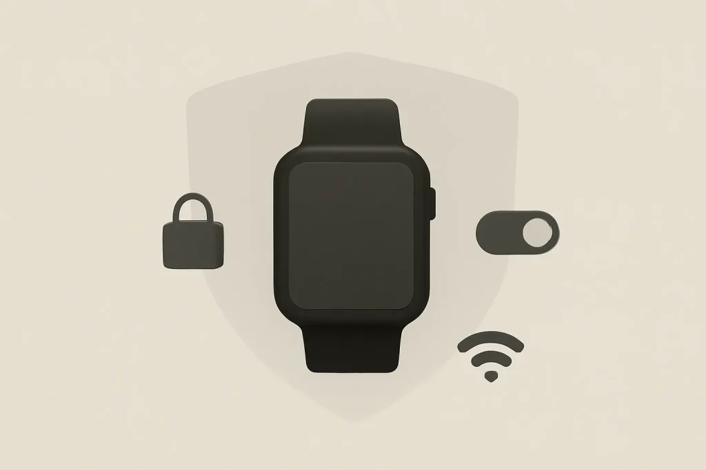 smartwatch DIY para crianças: projecto STEM com privacidade controlada 4 Metáfora visual de privacidade e controlo num smartwatch DIY para crianças.