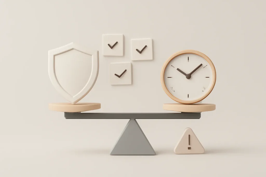 4 formas fiáveis de transferir dados para iPhone 17 sem stress 4 Metáfora visual de risco-benefício e verificações finais depois de transferir dados para iPhone 17.