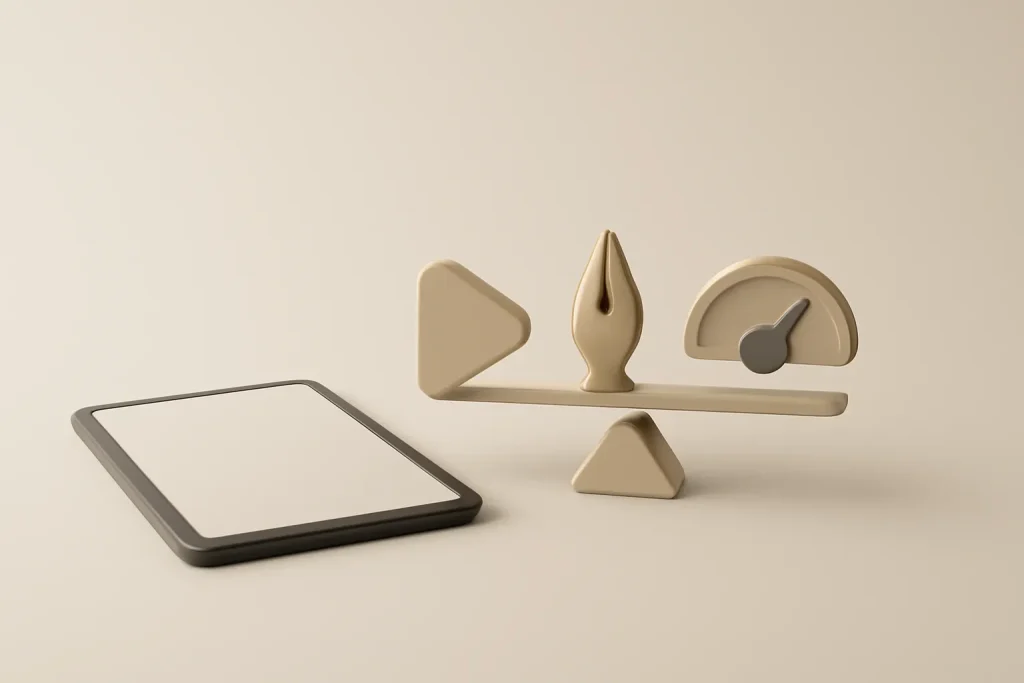 Xiaomi Pad 7 vs iPad 2025: desempenho, ecrã e autonomia em foco 4 Metáfora de decisão de compra no comparativo Xiaomi Pad 7 vs iPad 2025 com uso, acessórios e prioridades.