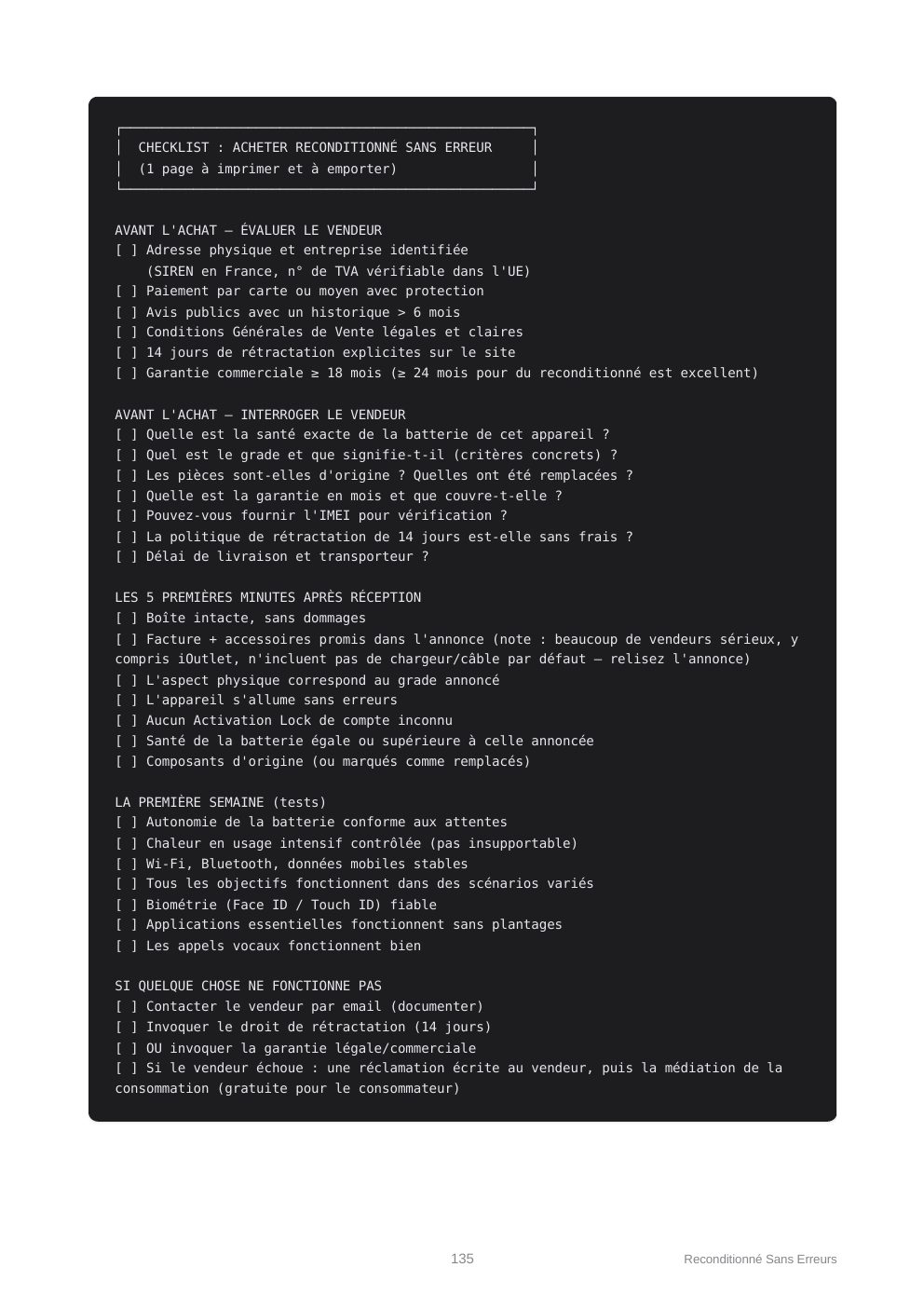 Checklist
