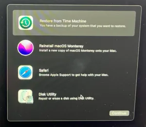 "Modo de recuperação macOS"