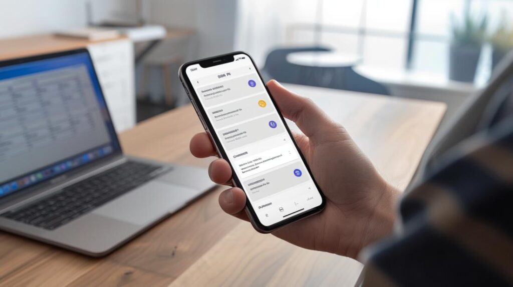Como alterar o PIN do SIM no iPhone? 2 Fotografia hiper-realista de iPhone em mãos, mostrando tela de alteração de PIN do SIM.