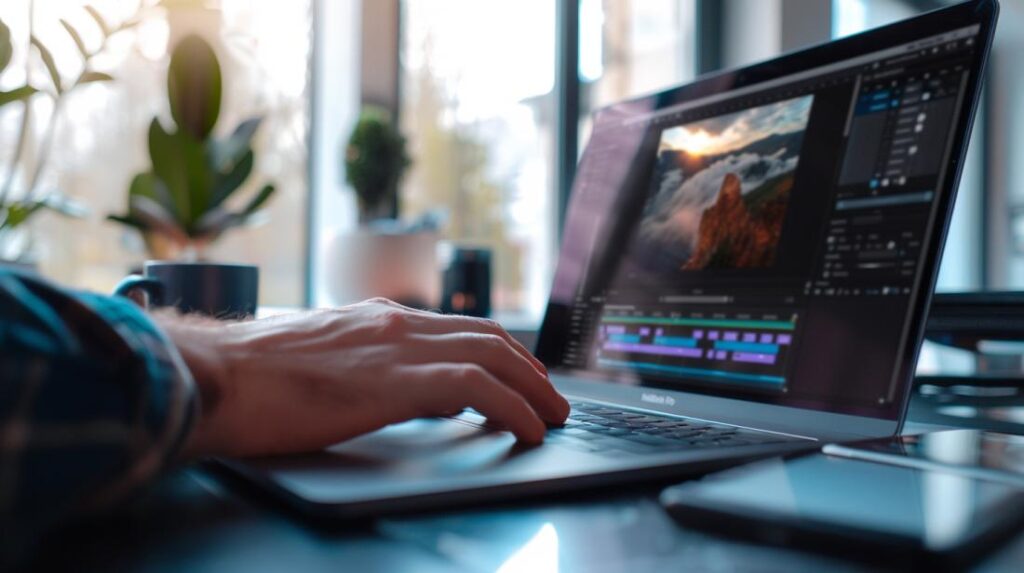 Como pressionar F5 no MacBook Pro? 2 Pessoa usando MacBook Pro em ambiente moderno com iluminação natural e itens de escritório.