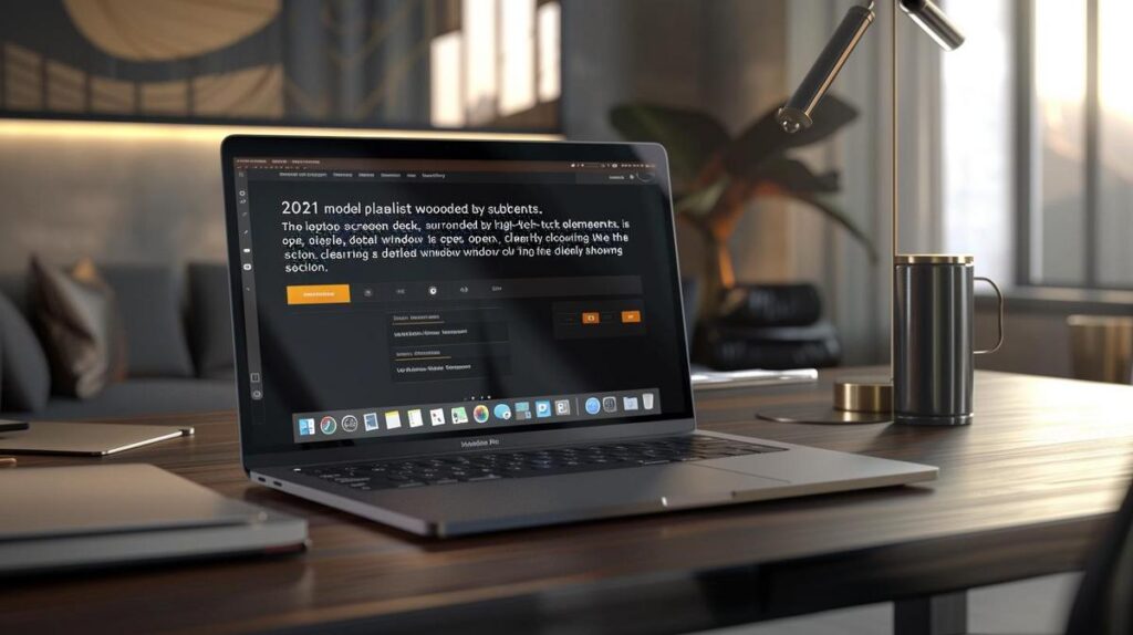 Placa de vídeo MacBook: Como saber se é integrada? 2 Imagem hipermoderna de um MacBook Pro 16" exibindo 'Intel Iris Plus Graphics'.