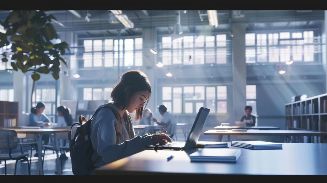 iPad Pro 2017 é bom para estudantes? 4 Estudante focado estudando con iPad Pro 2017, cercado por livros e anotações.