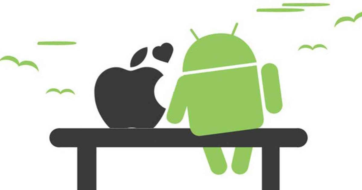 A palavra-chave que melhor se adapta à notícia é "Android vs iOS".