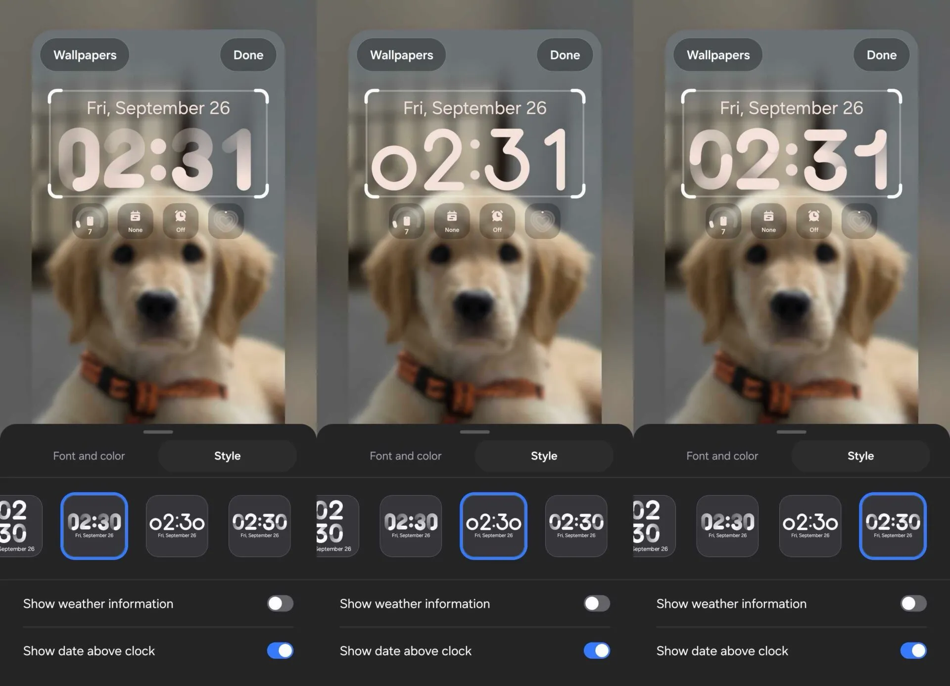 Estilos de relógio One UI | iOutlet 21 Samsung prepara lançamento do One UI 8.5 com novos estilos de relógio