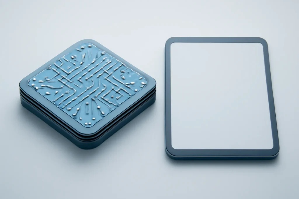 Melhores iPads de 2026: Air (M3), Pro (M5), A16 e mini (A17) 3 Ilustração técnica de chip e ecrã para explicar os melhores iPads de 2026.