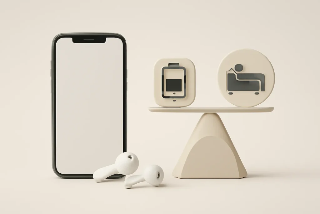 Definições iOS 26 iPhone: ajustes úteis de ecrã, bateria e AirPods 4 Metáfora de impacto das definições iOS 26 iPhone: autonomia, conforto e automações nos AirPods.