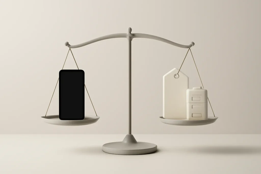 Samsung Galaxy A57 vs Galaxy A56: Exynos 1680 e poucas mudanças 4 Samsung Galaxy A57 vs Galaxy A56: balança simbólica entre preço, autonomia e desempenho