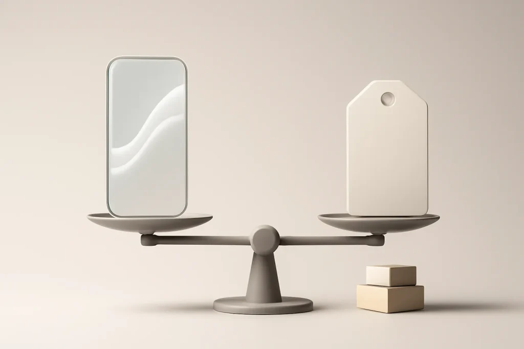 iPhone 17 vs iPhone 16: ecrã 120Hz, 256GB e câmara vs preço 4 Balança de decisão iPhone 17 vs iPhone 16 entre experiência e preço