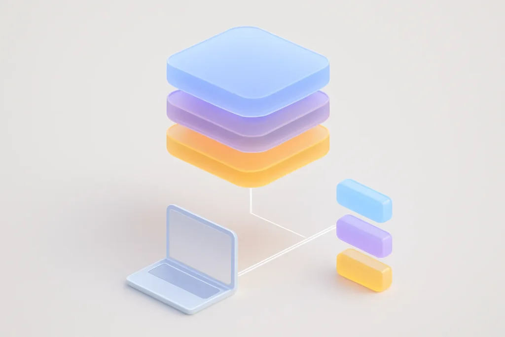 Como limpar cache no MacOS 26: navegador, apps e DNS 3 Diagrama abstrato em camadas para limpar cache no MacOS 26: navegador, apps e cache DNS.