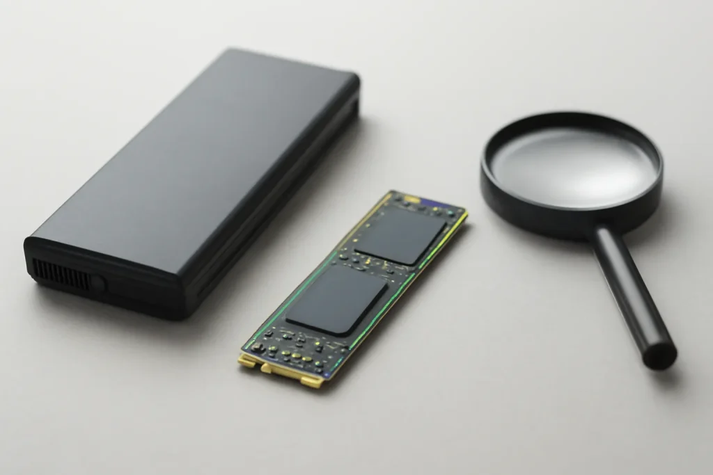 Bateria e armazenamento em destaque como pontos de verificação.