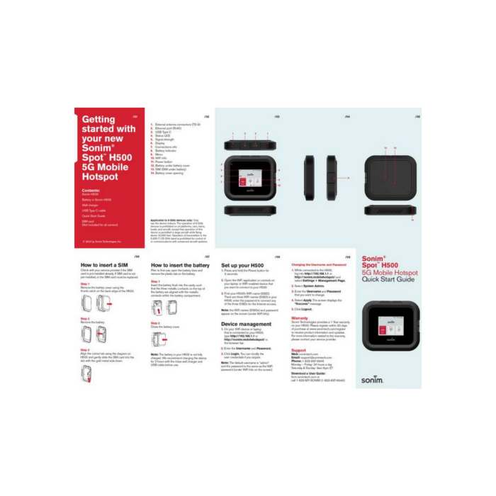 Sonim Spot H500 5G / Noir / Grade A