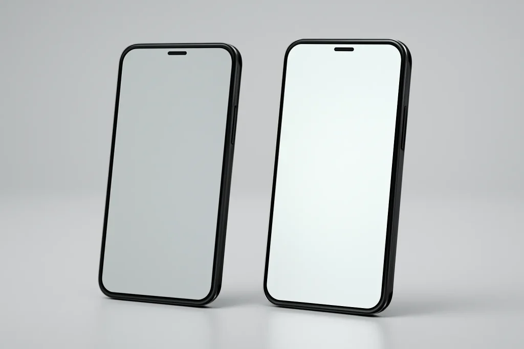 Confronto Google Pixel 10a vs Pixel 9a con dois smartphones genéricos lado a lado em fundo minimalista.