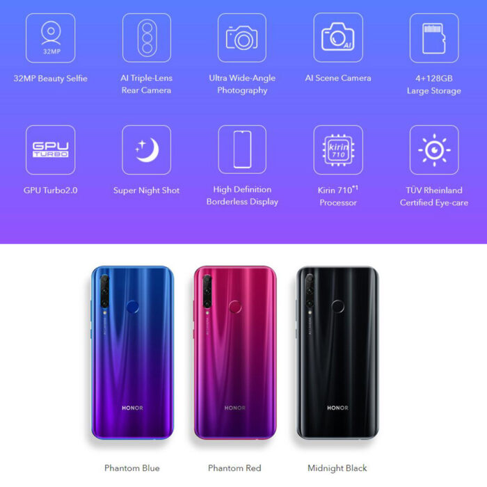 Huawei Honor 20 Lite 128GB / Noir / Grade BC